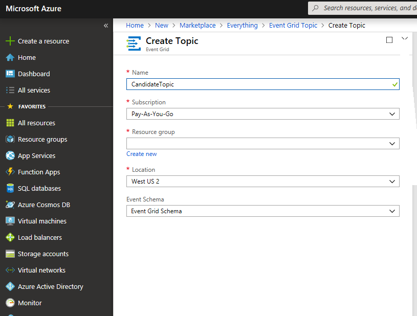 Event Grid - Creating a topic